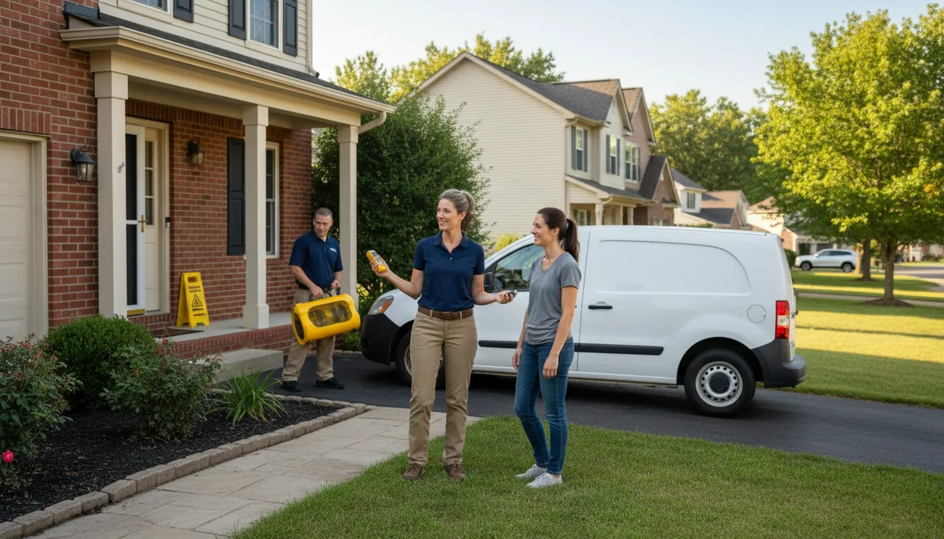 Residential water damage restoration in Chadwick, IL